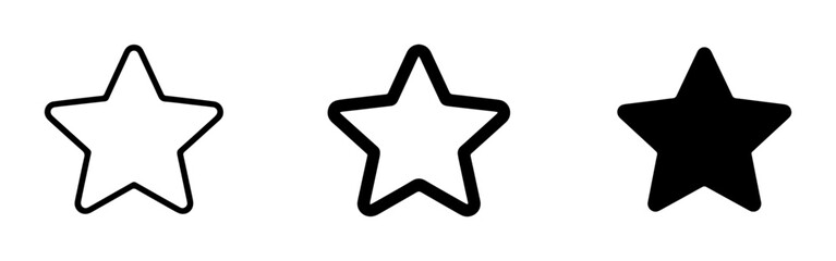 Obraz premium 3 Star Icons outline filled solid for rating and feedback