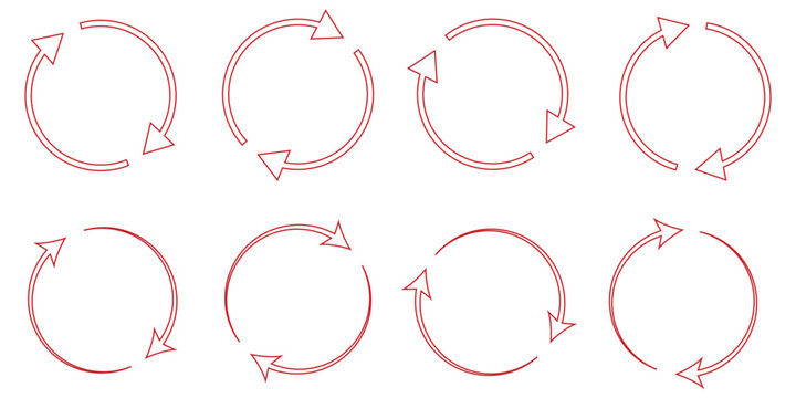Double line circular refresh arrow set with thin and thick stroke weight on transparent background.
Double line circular refresh arrow set with thin and thick stroke weight on transparent background.
