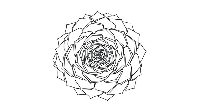 Minimalist hand drawn line art succulent plant illustration.