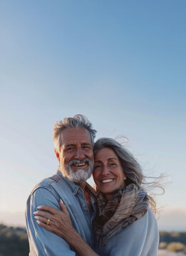 love and dating, happy senior couple portrait, smiling mature man and woman together