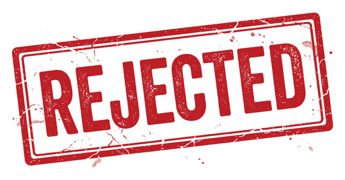 Rejected grunge rubber stamp concept with red ink texture