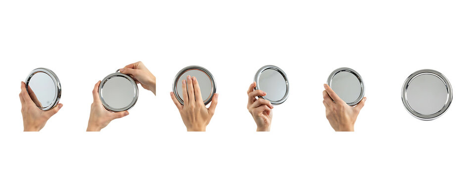Hands holding and showcasing blank c ds in different isolated on white background, png transparent set, bundle collection, products festive celebration, event festival 2026, 2027 2028 download