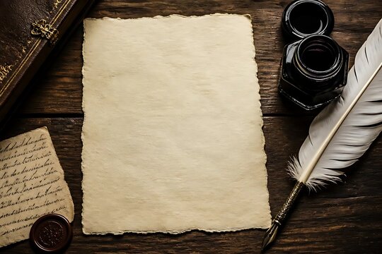 old paper with feather pen