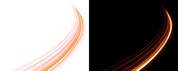 Golden glowing beam and circular halo with elegant shimmer and radiant energy. Decorative element on a transparent and dark PNG background for visual impact. © lolita PnG