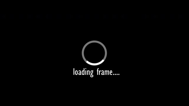Frame Loading Spinner Animation with Transparent Alpha Channel for Motion Graphics and User Interface Projects
