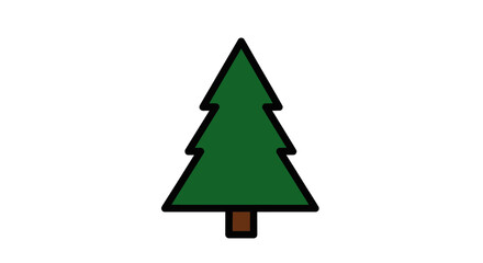 Obraz premium A simple illustration of a green evergreen tree on a white background