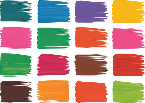 Colorful brush stroke swatches, vibrant paint samples, colorful textures, artistic backgrounds