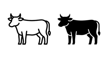 Obraz premium Cow Icons, Livestock Vector Art, Farm Animal Graphics, Cattle Silhouette Set