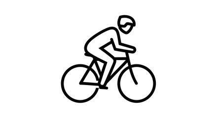 Obraz premium Cyclist Icon: Simple Line Art of a Person Riding a Bicycle
