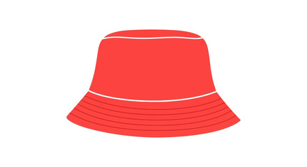 Fototapeta premium Red Bucket Hat Isolated on White Background