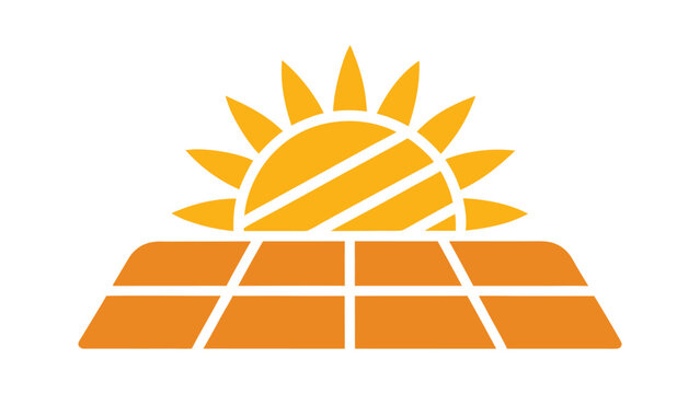Solar Farm Renewable Energy Silhouette Vector