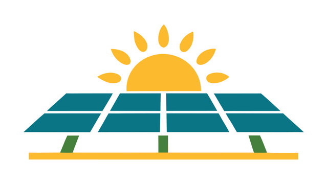 Solar Farm Renewable Energy Silhouette Vector