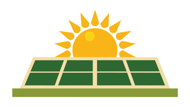 Solar Farm Renewable Energy Silhouette Vector