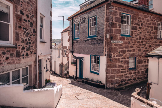 street in old village Port Isaac, Cornwall
