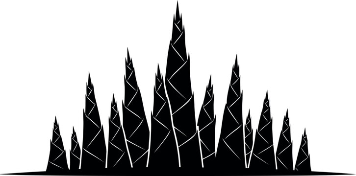 Abstract minimalist mountain peaks silhouette with geometric patterns and clean design