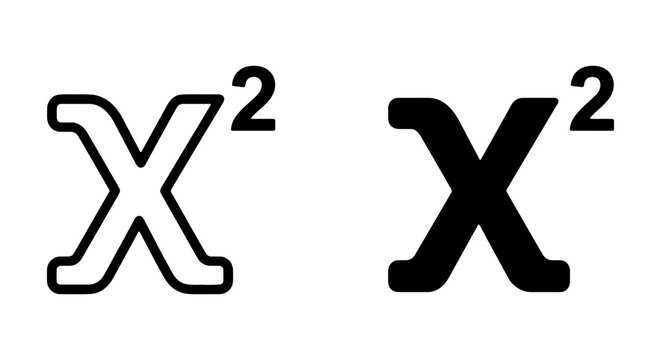 Chi-Squared Symbol Vector, Statistical Math Icon, Science Formula Graphic