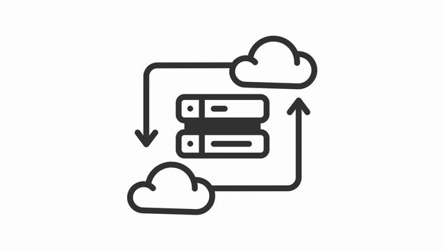 Cloud, server, data transfer, network icon, technology symbol