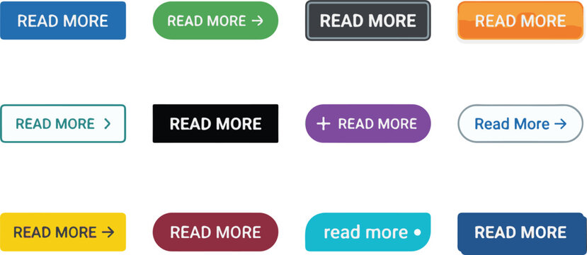 Read more button and user interface icon set vector illustration