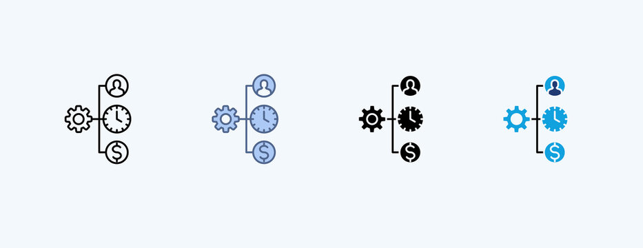 Resource Allocation Multiple Icon Illustration Vector