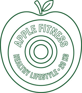 Green apple fitness logo with text