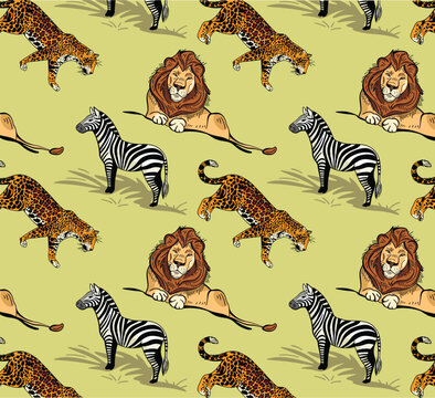 Jungle seamless repeat pattern design