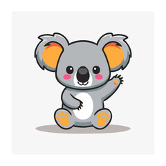 Fototapeta premium Cute cartoon koala waving hello