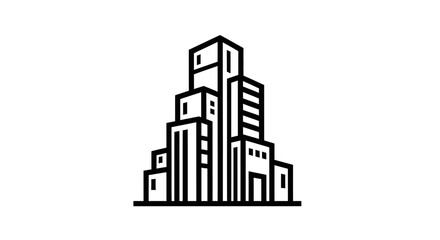 Obraz premium Modern city skyline illustration urban architecture and commercial buildings