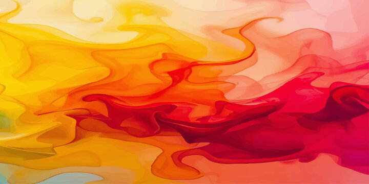 Abstract colorful background with vibrant red and yellow waves of light creating a hot fire flame illustration with dynamic energy and texture