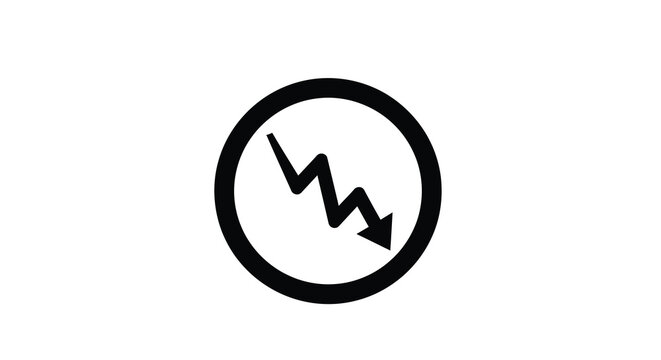 Downward arrow within a circle black flat icon on a white background