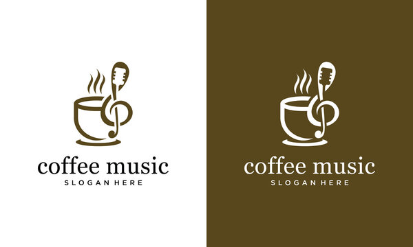 Coffee Music Logo Design A Harmonious Blend of Caffeine and Melody.