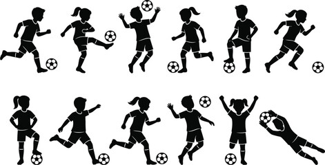 Black silhouettes of kids playing soccer © Md. Musaddik Rahman