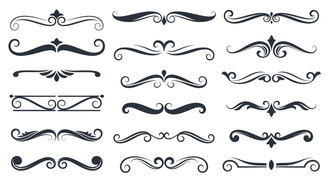 Collection of Decorative Flourishes and Ornate Dividers.