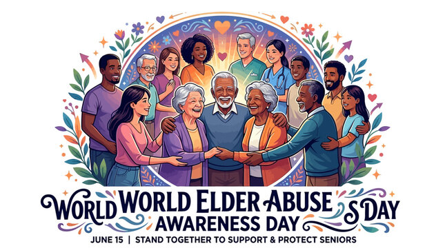 Stand together to support and protect seniors on World Elder Abuse Awareness Day with diverse community
