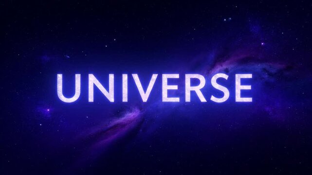 Cosmic Universe Text Animation with Glowing Nebula Clouds and Starfield Background