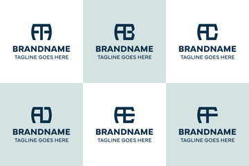 Fototapeta premium Letters AA AB AC AD AE AF Monogram Logo Set, for AA BA CA DA EA FA Initials Brand
