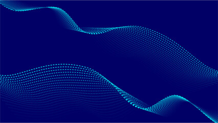 Fototapeta premium Abstract 3D wave background with blue and cyan dotted particles