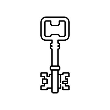 Large metal old fashioned skeleton key.