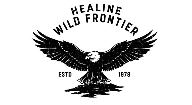 Healine Wild Frontier Est 1978 Eagle Logo Design.