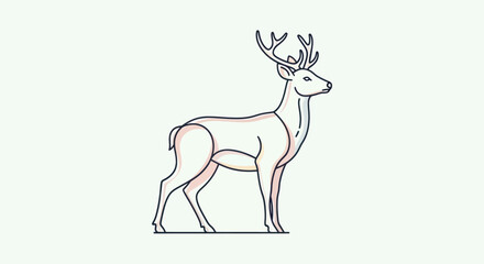 Fototapeta premium Majestic Deer with Antlers Standing Gracefully.