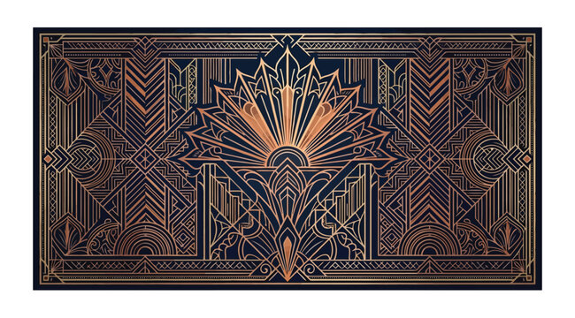 Art deco fan motif pattern with elegant geometric lines
