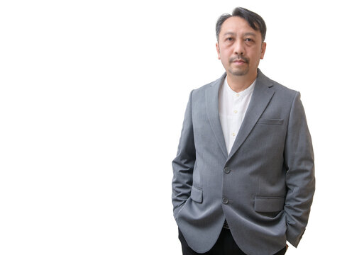 Confident Asian Businessman Portrait Isolated on White Background