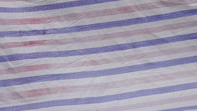 Woven Plastic Material Texture with Striped Industrial Surface Pattern