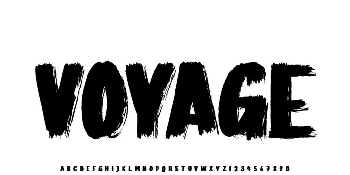 Distressed Grunge Font. Horror Comic Brush Font. Cartoon Graffiti Font. Display Playful font. Creative Hand Drawn Alphabet. Street Art Fashion Designs vector illustration