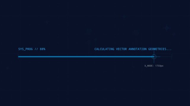 Futuristic software loading screens