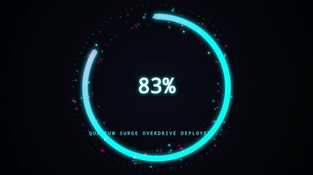 Futuristic loading animation with percentage display