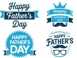 Obraz premium Happy Fathers Day Greeting Circular Typography Elegant Curls Subtle Flourishes Celebration vector design