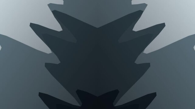 Abstract dark grey geometric motion with symmetrical triangle shapes