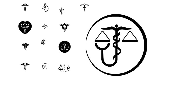 Medical Malpractice Legal Healthcare Icon Minimal Black Flat Vector Modern UI Design