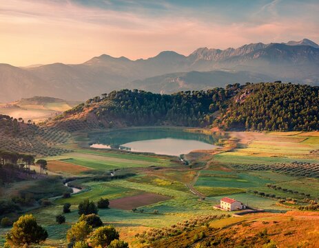 Picturesque Feneos Valley Basin and Alpine Plain of Corinthia, Peloponnese, Greece
