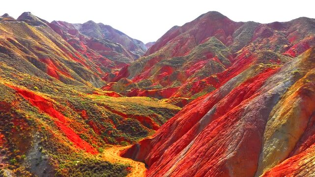 Zhangye Colorful Danxia Landform: Aerial Views of China&rsquo;s Rainbow Mountains，Drone Footage of Zhangye Danxia National Geopark: The Earth&rsquo;s Most Colorful Geological Wonder
